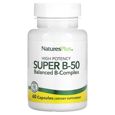 NaturesPlus, Super B-50 з високою ефективністю, 60 капсул